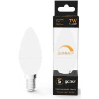 Светодиодная лампа Gauss Candle-dim E14 7 Вт 3000 К 103101107-D