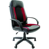 Кресло Brabix Strike EX-525 (кожзам/ткань TW, черный/бордовый)