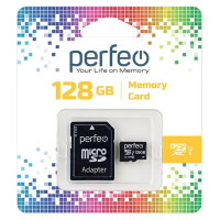 Карта памяти Perfeo microSDXC PF128GMCSX10U1A 128GB (с адаптером)