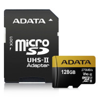 Карта памяти A-Data microSDXC UHS-II 128GB + адаптер [AUSDX128GUII3CL10-CA1]