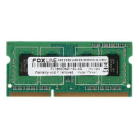Оперативная память Foxline 4GB DDR3 SODIMM PC3-12800 FL1600D3S11SL-4G
