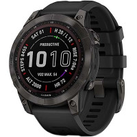 Умные часы Garmin Fenix 7 Sapphire Solar 47 мм (серый карбон/черный)