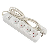 Удлинитель EKF PROxima Эксперт UBA16-2USB-4-03i (3 м, белый)