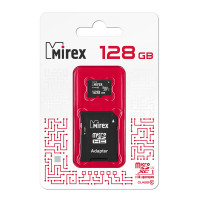 Карта памяти Mirex microSDXC UHS-I (Class 10) 128GB + адаптер [13613-AD10S128]