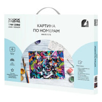 Картина по номерам Три совы Абстрактный кот КХ_44161