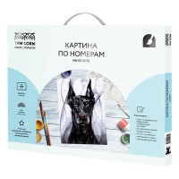 Картина по номерам Три совы Доберман КХ_44170
