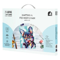 Картина по номерам Три совы Яркий французский бульдог КХ_44171