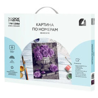 Картина по номерам Три совы Сиреневые розы КХ_44193