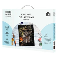 Картина по номерам Три совы Заколдованный котик КХ_44098