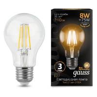Светодиодная лампа Gauss Filament A60 E27 8 Вт 2700 К 102802108