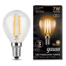 Светодиодная лампа Gauss LED Filament Globe E14 7 Вт 2700 К 105801107