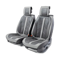 Накидка на автомобильное сидение Car Performance CUS-3012 BK/GY (экокожа, черный/серый)