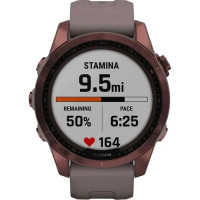 Умные часы Garmin Fenix 7S Sapphire Solar 42 мм (темно-бронзовый титан/сланцевый)