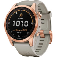 Умные часы Garmin Fenix 7S Solar 42 мм (розовое золото/песочный)