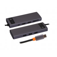 Док-станция Baseus Metal Gleam Series 8-in-1 Multifunctional Type-C HUB Docking Station Gray WKWG050113