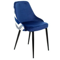 Стул Бюрократ KF-5 (синий зигзаг Velvet 29/черный)