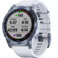 Умные часы Garmin Fenix 7 Sapphire Solar 47 мм (голубой минерал/белый камень)